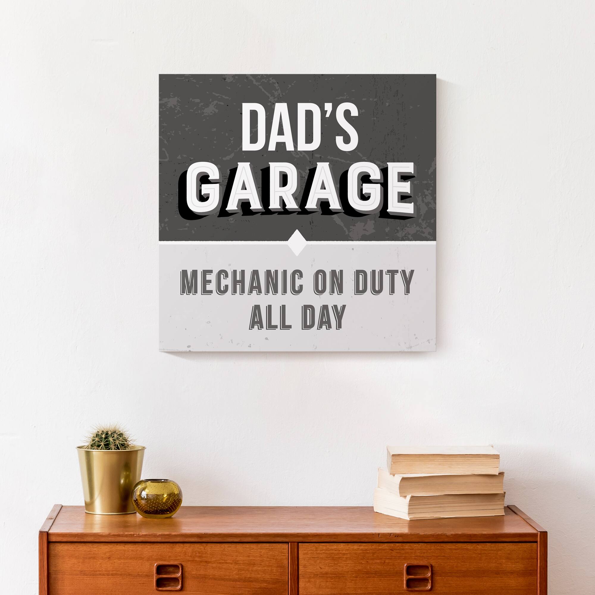 Garage Gray Dad Canvas Wall Art